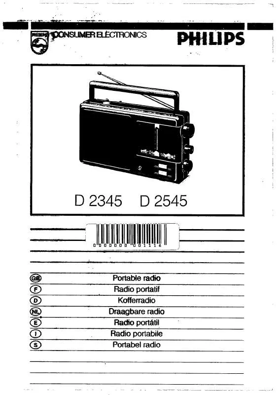 Mode d'emploi PHILIPS D2345