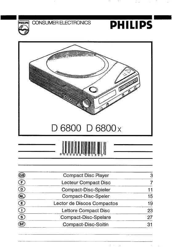 Mode d'emploi PHILIPS D6800