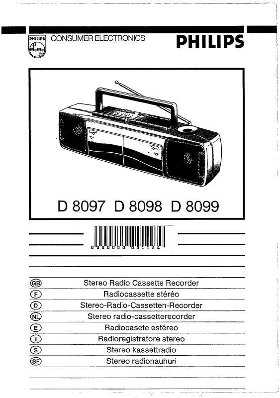 Mode d'emploi PHILIPS D8098