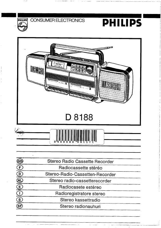 Mode d'emploi PHILIPS D8188