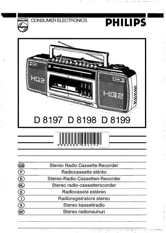 Mode d'emploi PHILIPS D8198