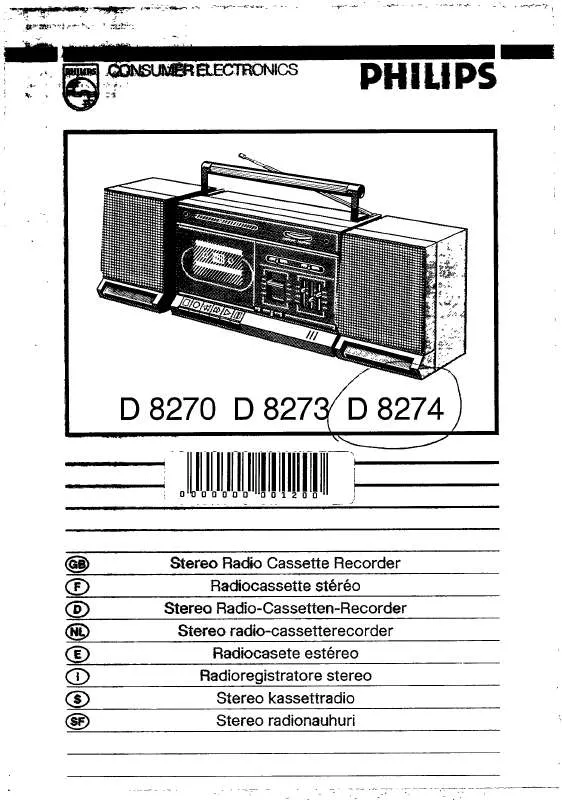 Mode d'emploi PHILIPS D8274