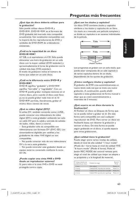 Mode d'emploi PHILIPS DVDR3365