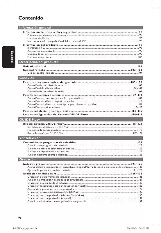 Mode d'emploi PHILIPS DVDR7300H