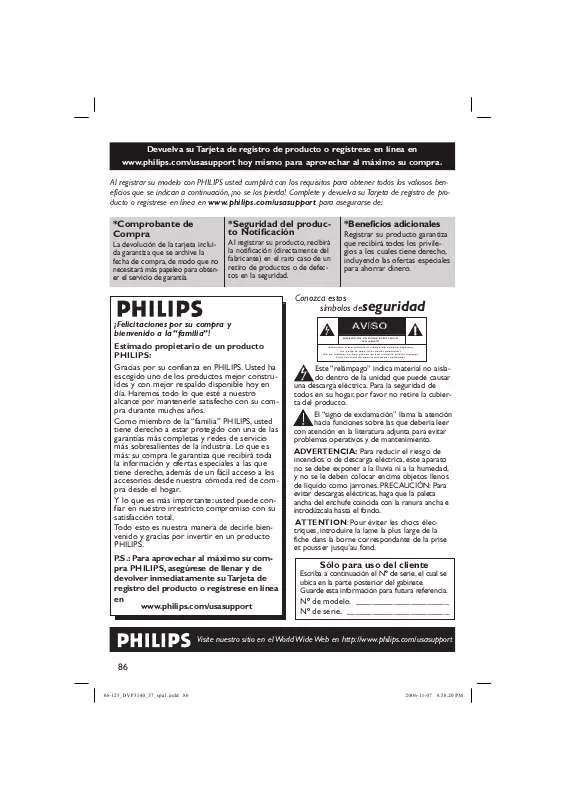 Mode d'emploi PHILIPS DVP3140