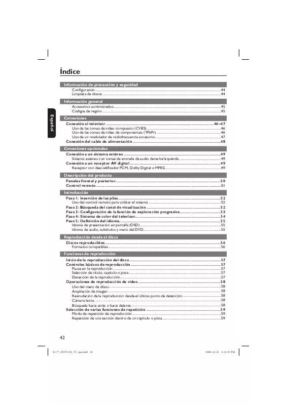 Mode d'emploi PHILIPS DVP3142