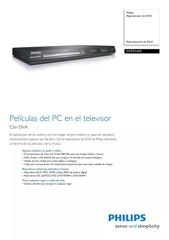 Mode d'emploi PHILIPS DVP3144X