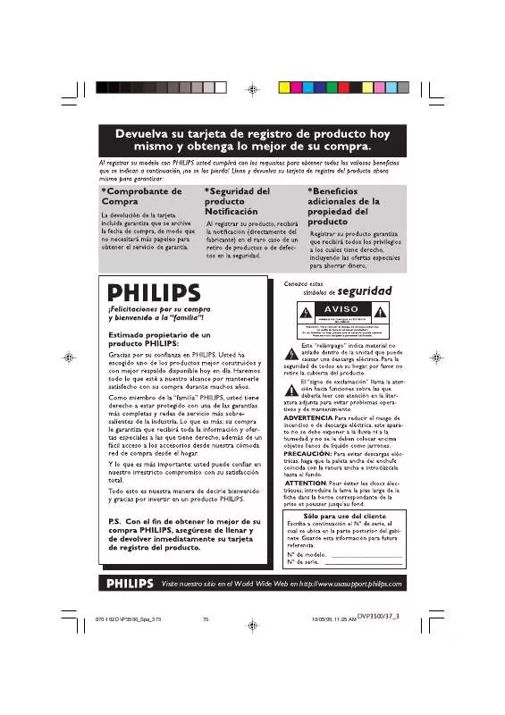 Mode d'emploi PHILIPS DVP3500