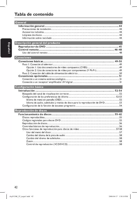 Mode d'emploi PHILIPS DVP5120K