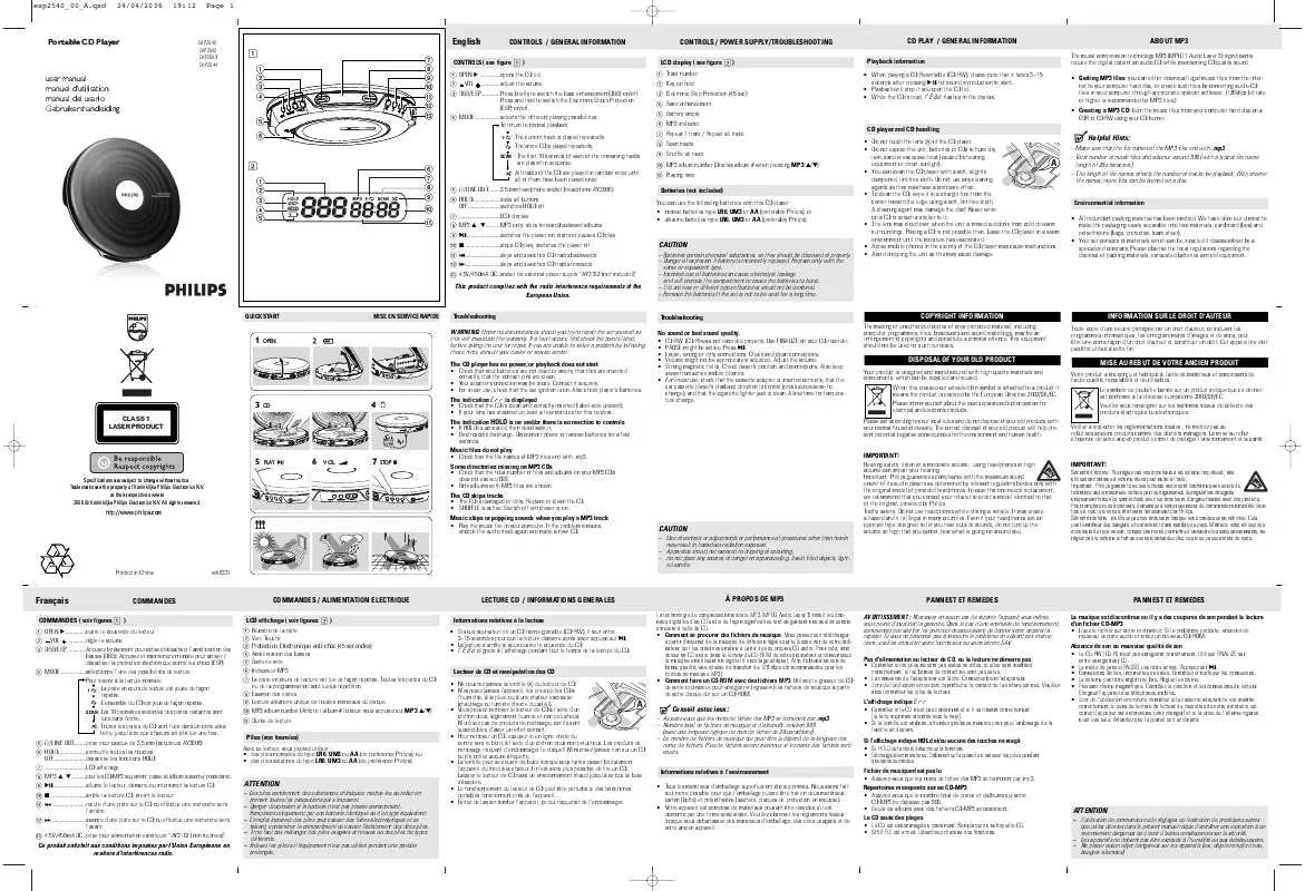 Mode d'emploi PHILIPS EXP2544