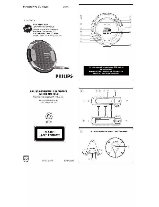 Mode d'emploi PHILIPS EXP3461/07B