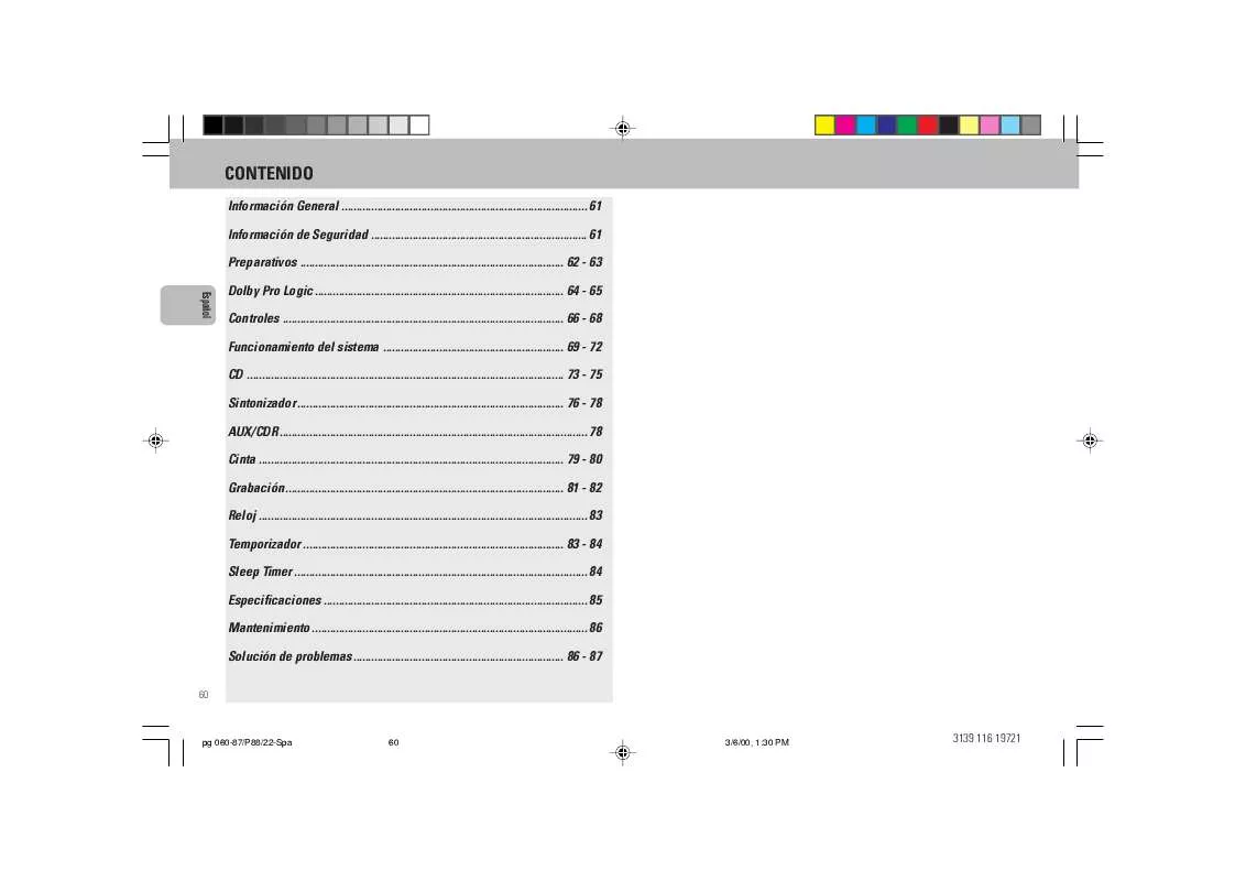 Mode d'emploi PHILIPS FW-P88