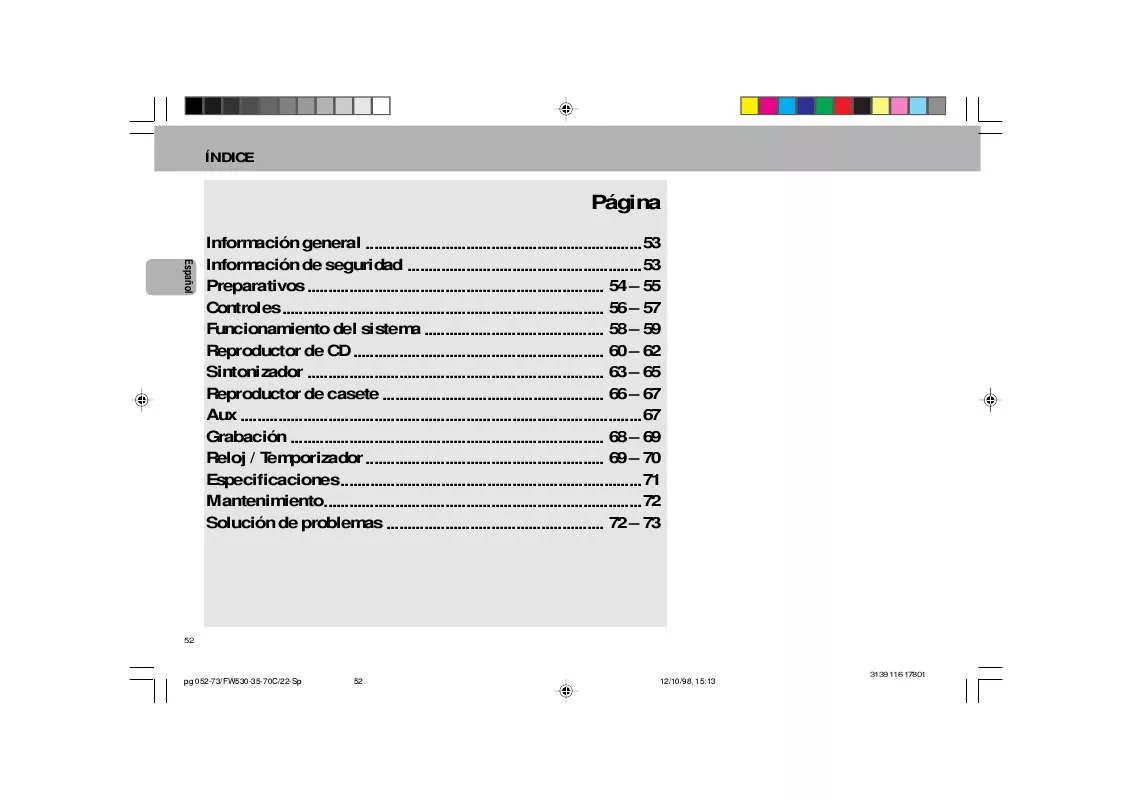 Mode d'emploi PHILIPS FW530C