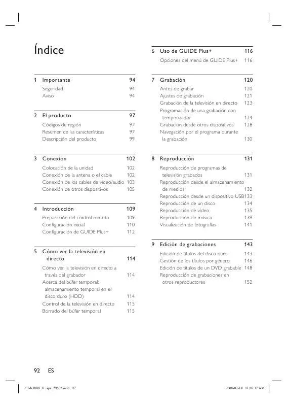 Mode d'emploi PHILIPS HDR3810