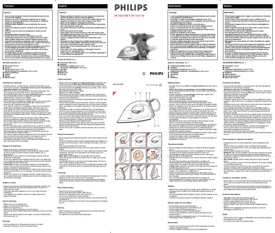 Mode d'emploi PHILIPS HI114