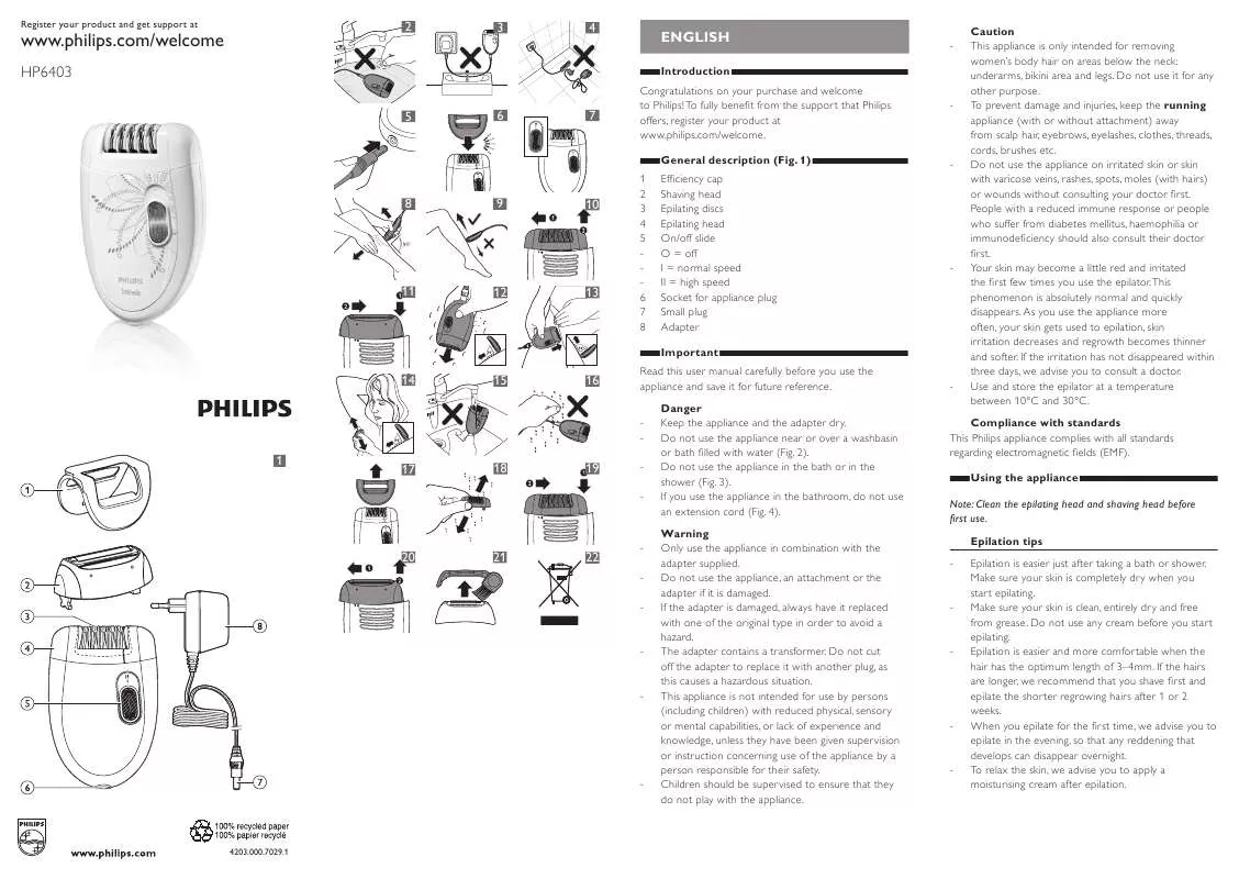 Mode d'emploi PHILIPS HP 6403