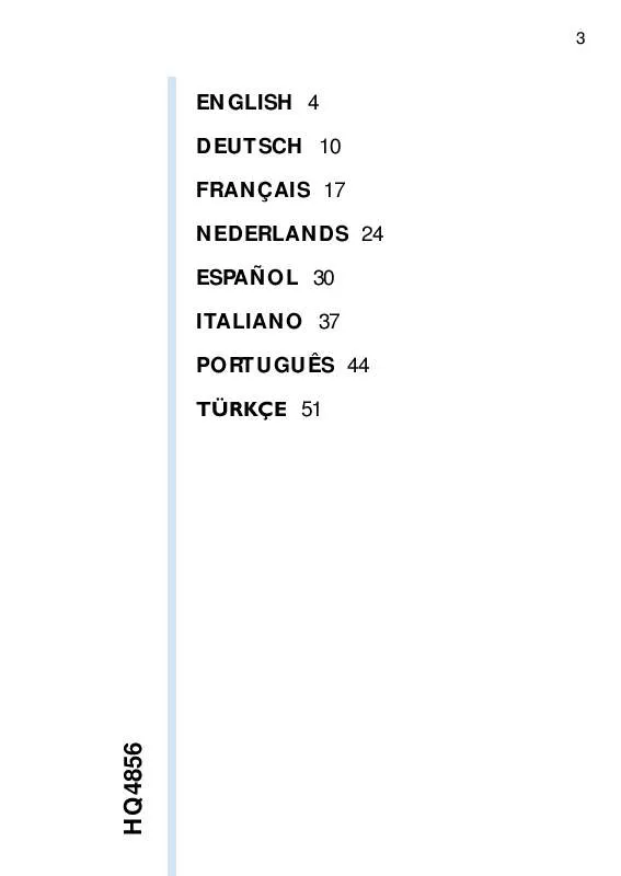 Mode d'emploi PHILIPS HQ4856
