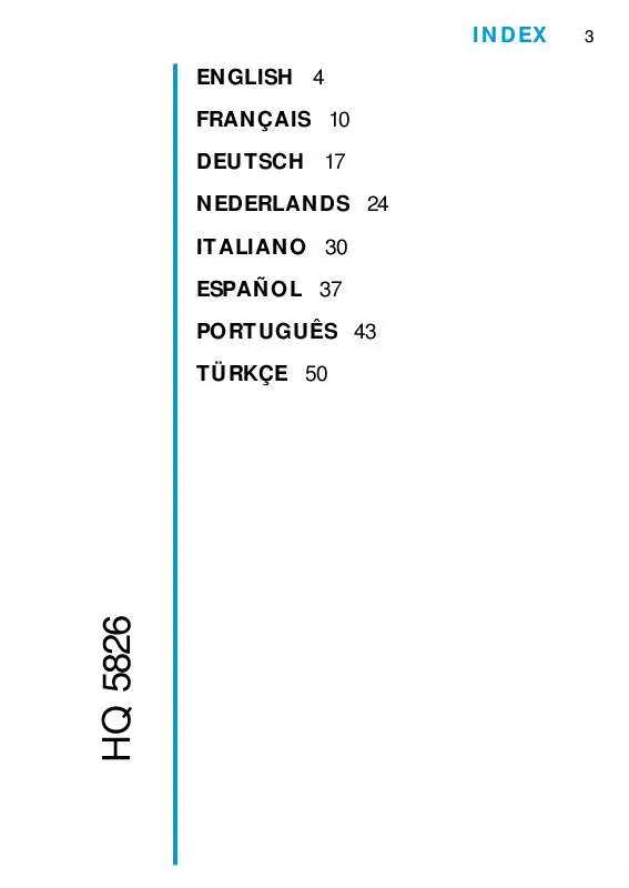 Mode d'emploi PHILIPS HQ5826