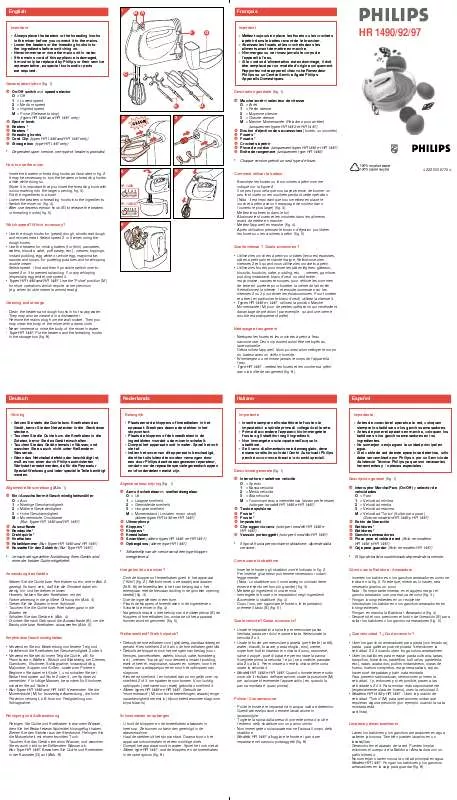 Mode d'emploi PHILIPS HR1492