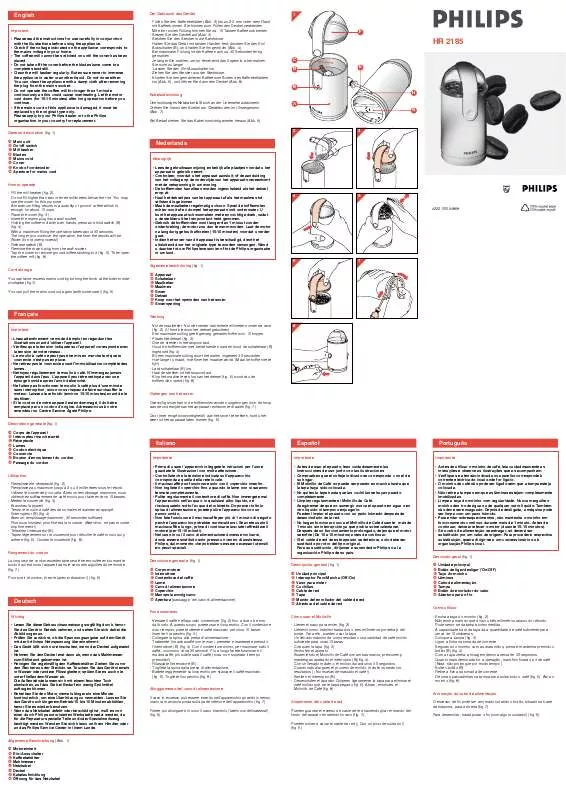 Mode d'emploi PHILIPS HR2185