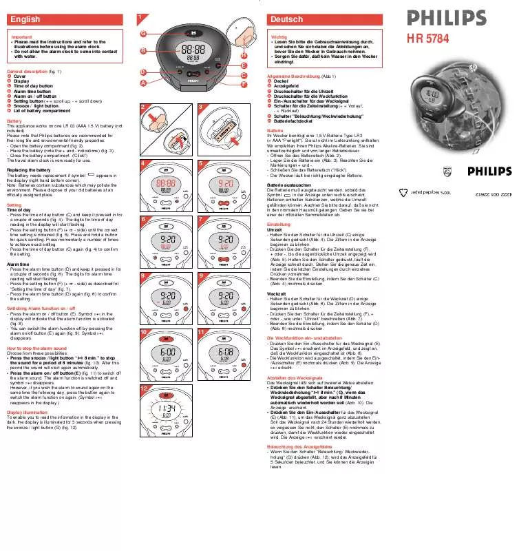 Mode d'emploi PHILIPS HR5784