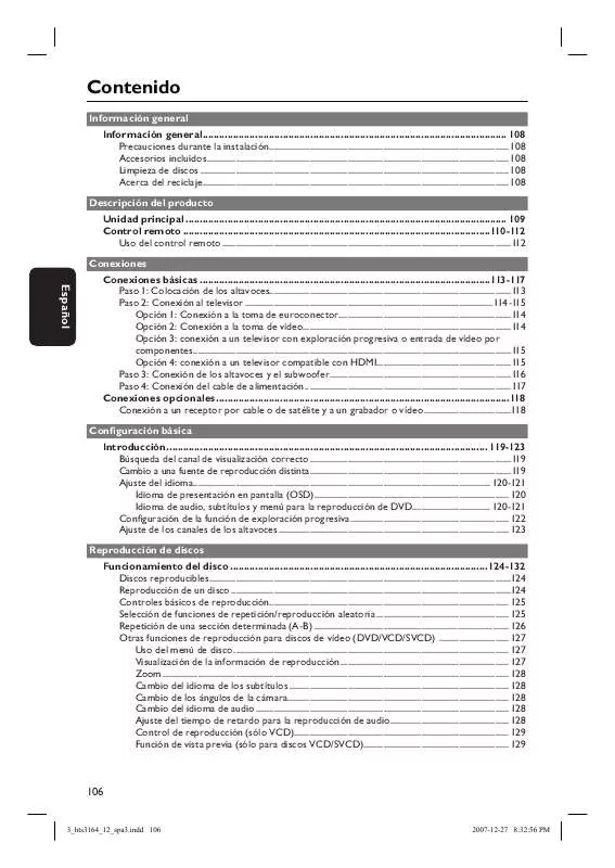 Mode d'emploi PHILIPS HTS3164