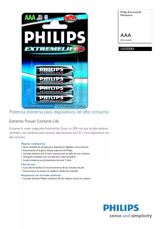 Mode d'emploi PHILIPS LR03EB8A