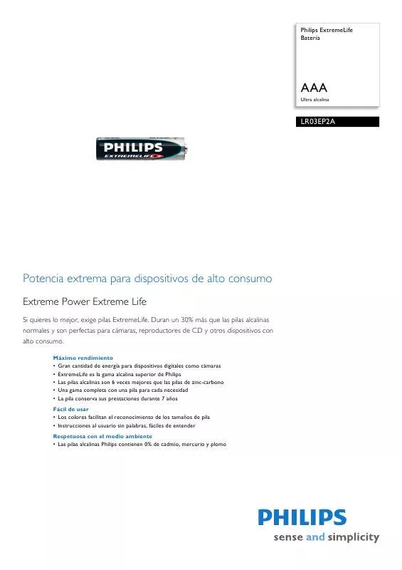 Mode d'emploi PHILIPS LR03EP2A