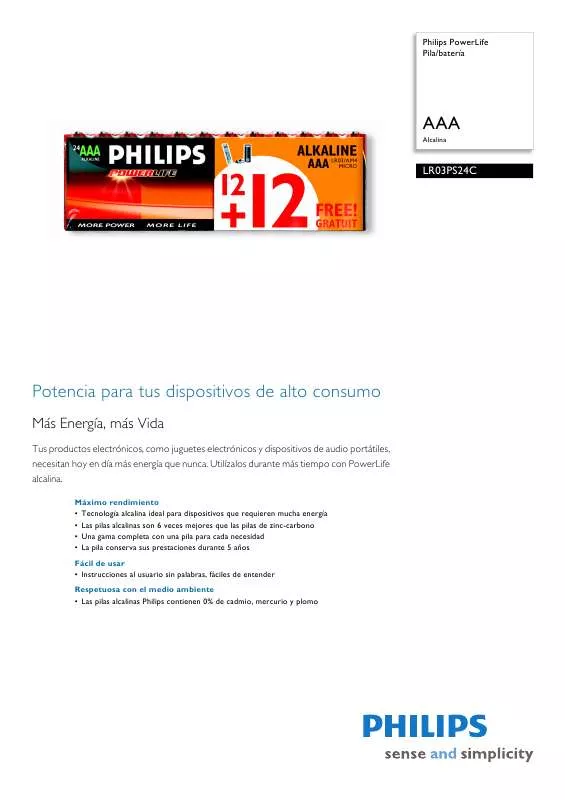 Mode d'emploi PHILIPS LR03PS24C