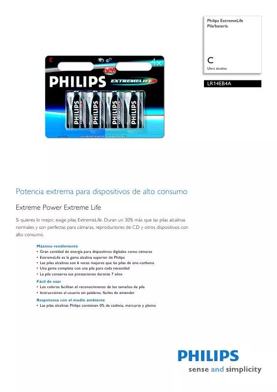 Mode d'emploi PHILIPS LR14EB4A