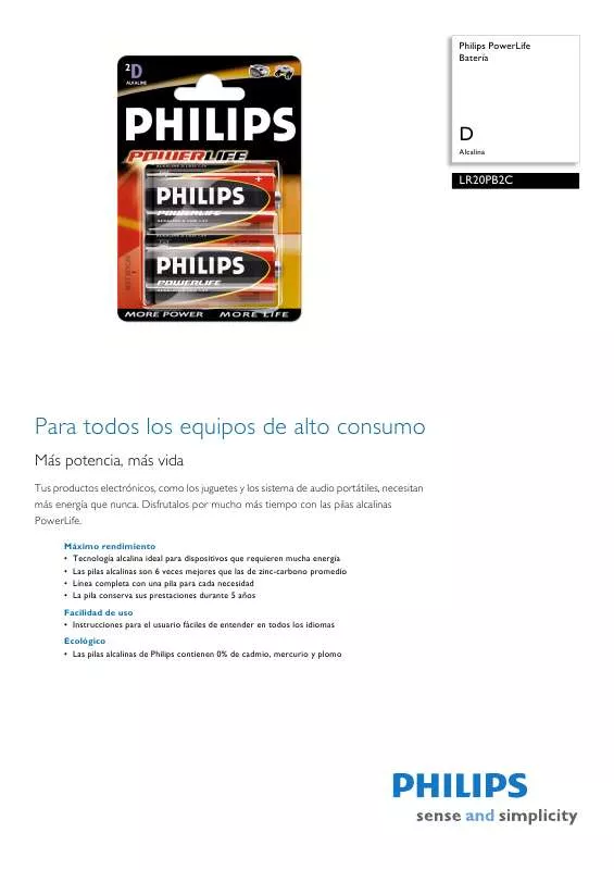 Mode d'emploi PHILIPS LR20PB2C