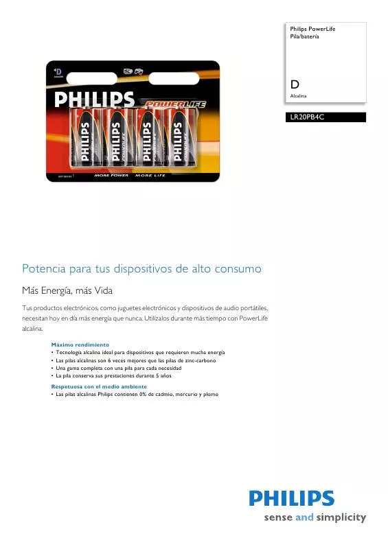 Mode d'emploi PHILIPS LR20PB4C