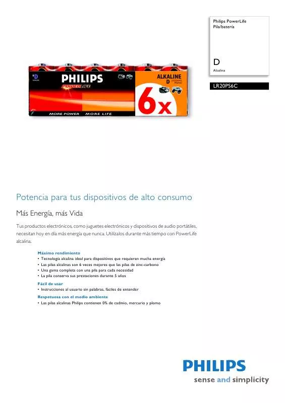 Mode d'emploi PHILIPS LR20PS6C