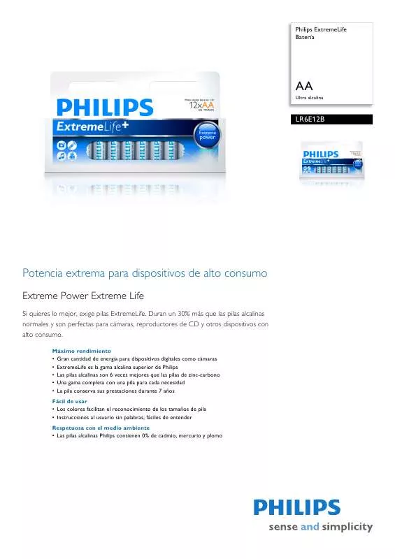 Mode d'emploi PHILIPS LR6E12B