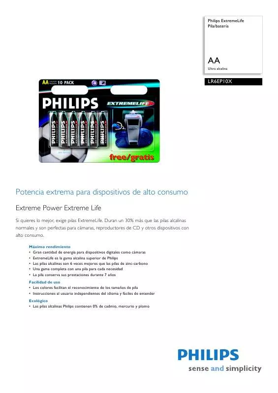 Mode d'emploi PHILIPS LR6EP10X