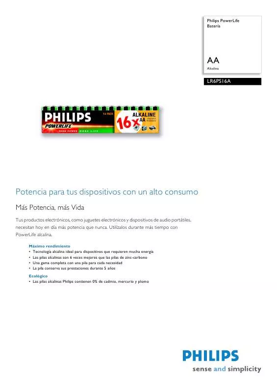 Mode d'emploi PHILIPS LR6PS16A