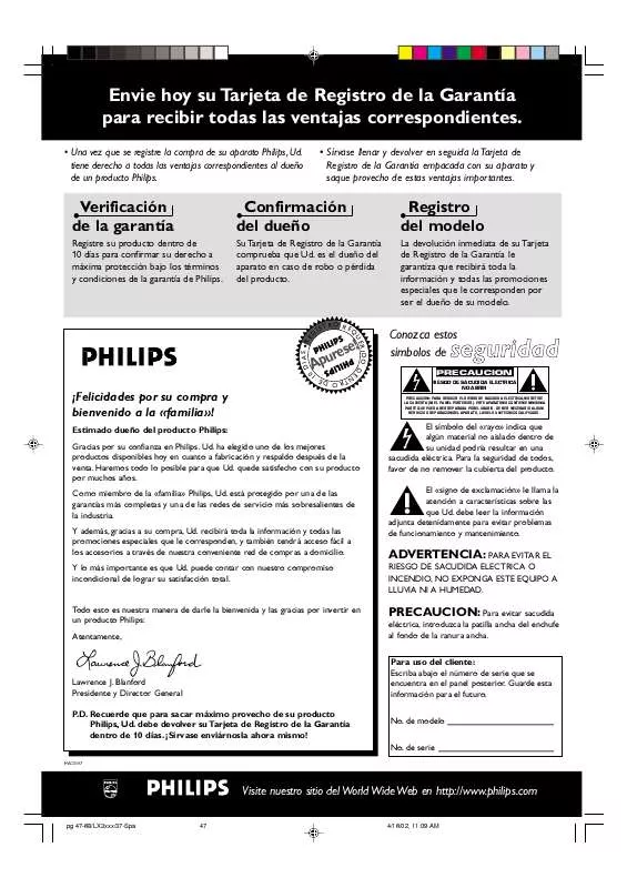 Mode d'emploi PHILIPS LX3500D37