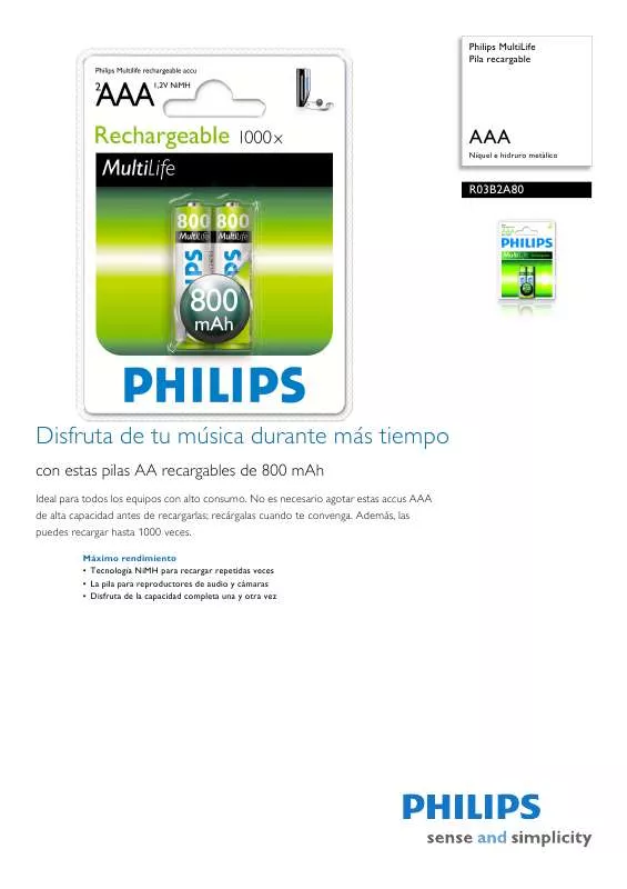 Mode d'emploi PHILIPS R03B2A80