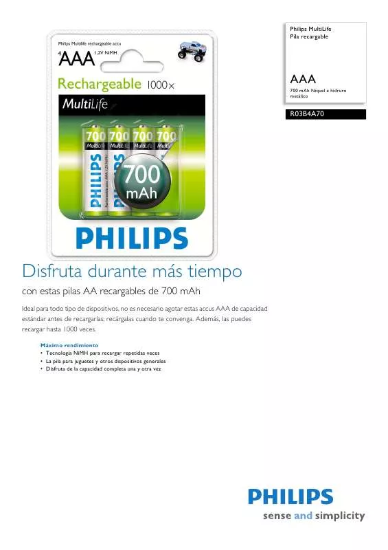 Mode d'emploi PHILIPS R03B4A70