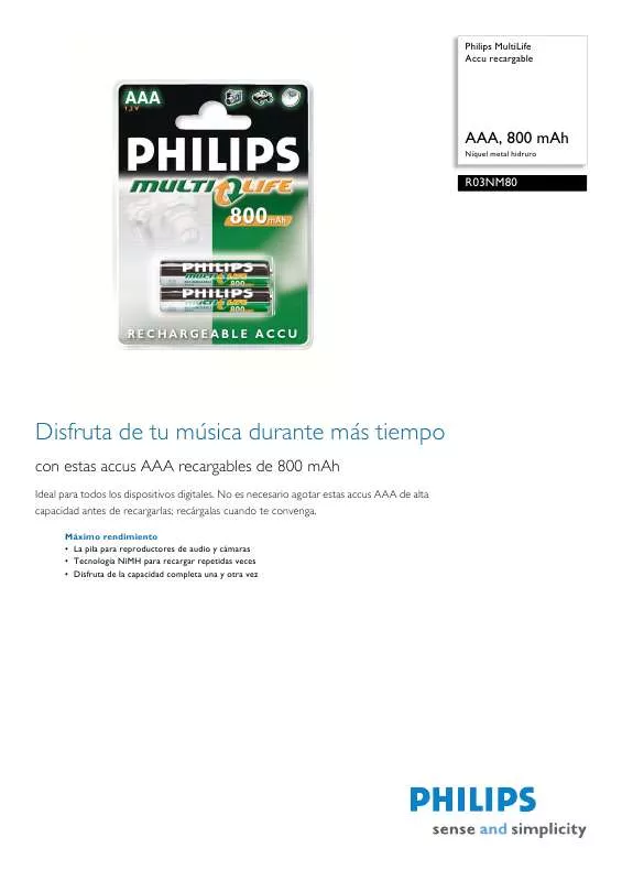 Mode d'emploi PHILIPS R03NM80