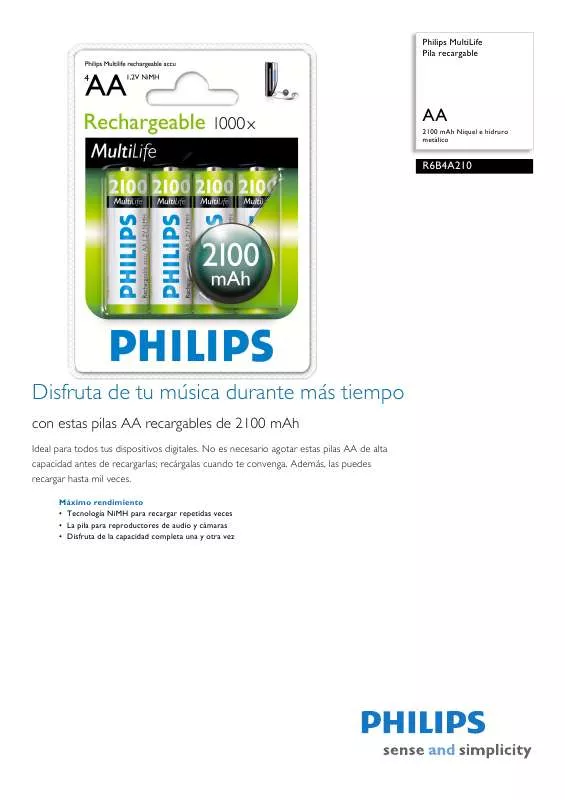 Mode d'emploi PHILIPS R6B4A210