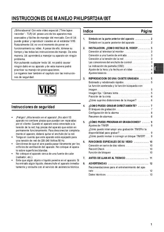 Mode d'emploi PHILIPS RT24A