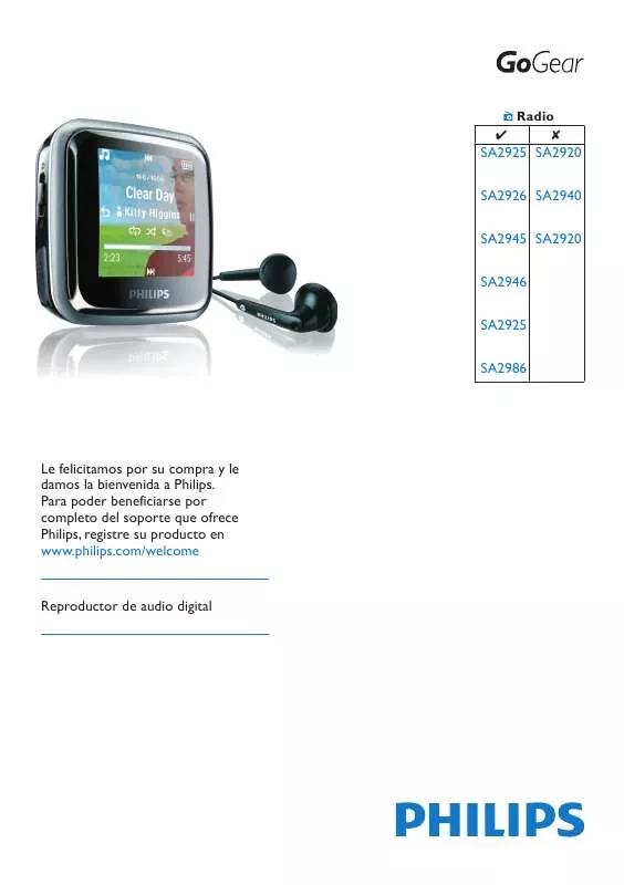 Mode d'emploi PHILIPS SA2945