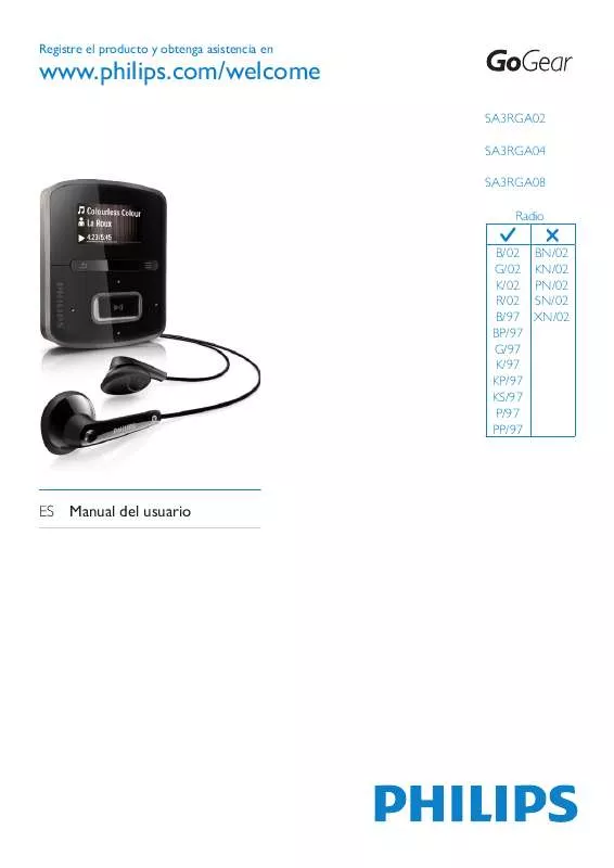 Mode d'emploi PHILIPS SA3RGA02PN