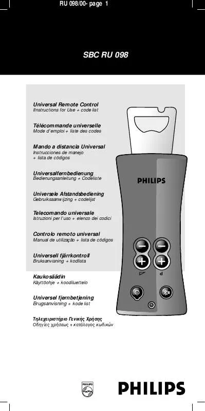 Mode d'emploi PHILIPS SBCRU098