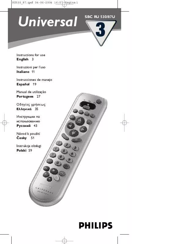 Mode d'emploi PHILIPS SBCRU510