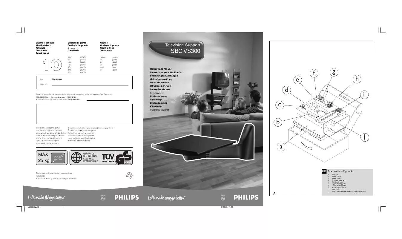 Mode d'emploi PHILIPS SBCVS300-00W