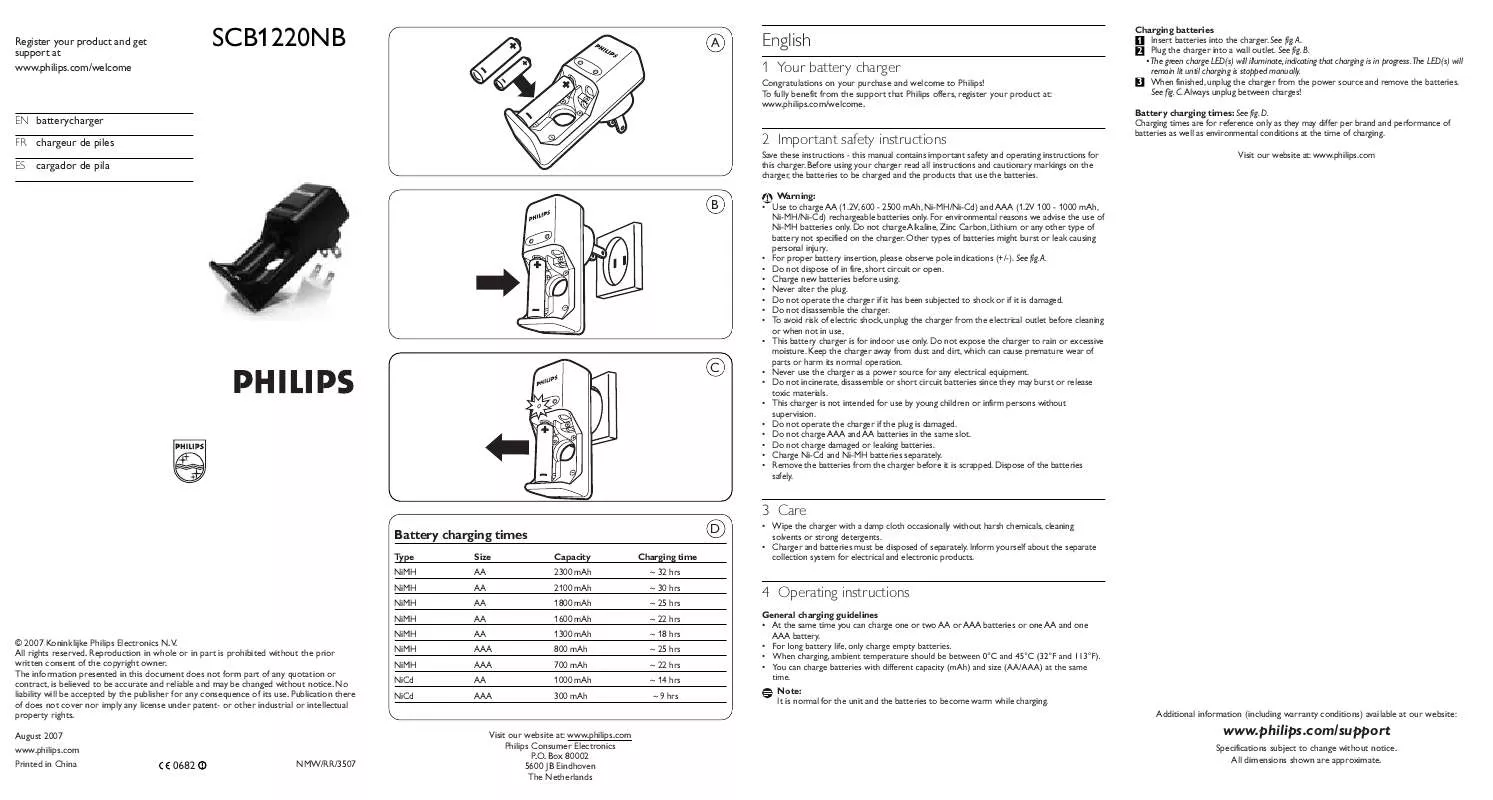 Mode d'emploi PHILIPS SCB1220NB