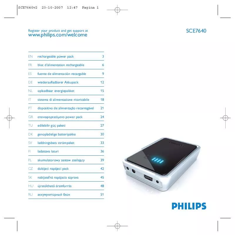 Mode d'emploi PHILIPS SCE7640