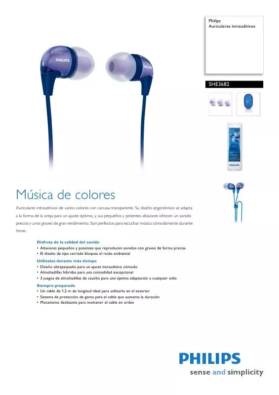 Mode d'emploi PHILIPS SHE-3682